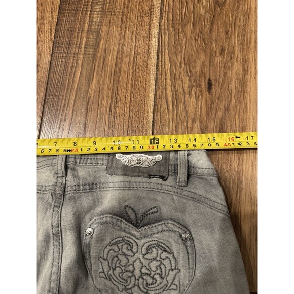 Vintage Y2K Apple Bottom Jeans Gray Embroidered Embellished Sz 29x31 (SEE PICS!) - Picture 7 of 7